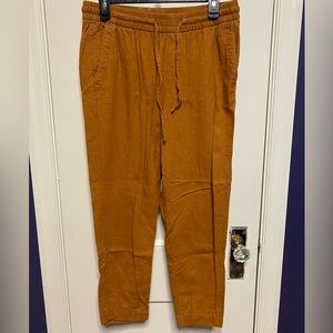 Old Navy orange linen blend casual pants, size medium, pockets, boot cut
